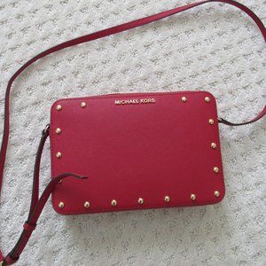 NWT Michael Kors Red lg. crossbody leather bag